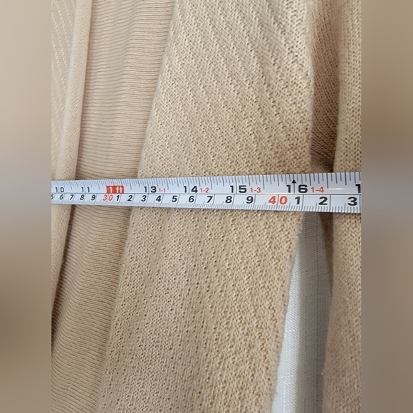 CHICOS Tan Spring Summer Light Knit Cardigan - Picture 6 of 8